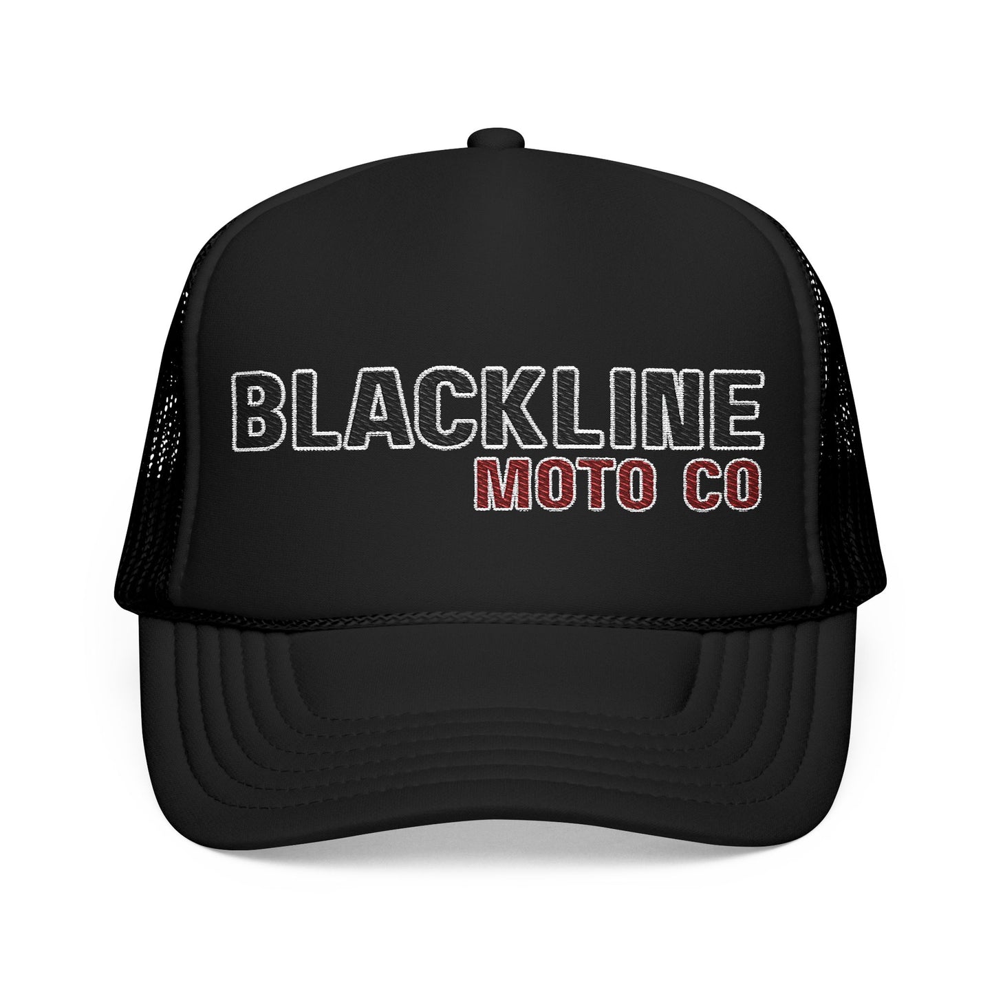 Blackline Moto Co – Foam Trucker Hat (Embroidered Logo)